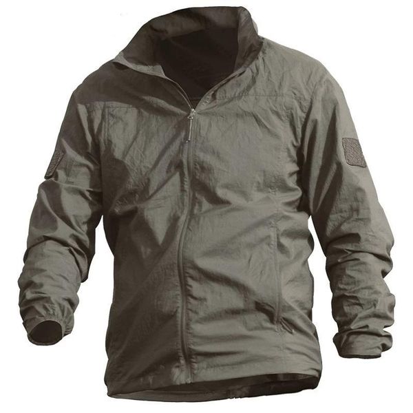 

men's jackets outdoor tactical sunscreen clothes thin summer waterproof quick dry men hooded windbreaker army military jacket -40, Black;brown