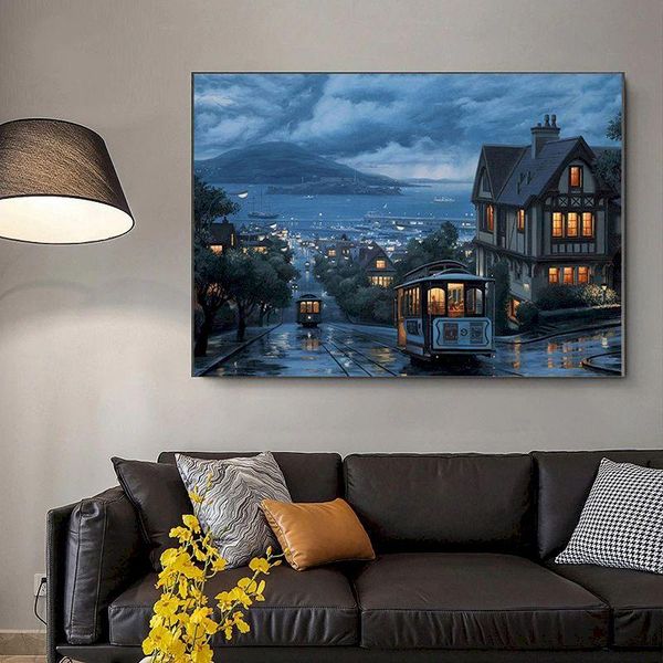 

paintings chenistory diy pictures by number bus nightscape kits home decor painting numbers drawing on canvas handpainted art gift