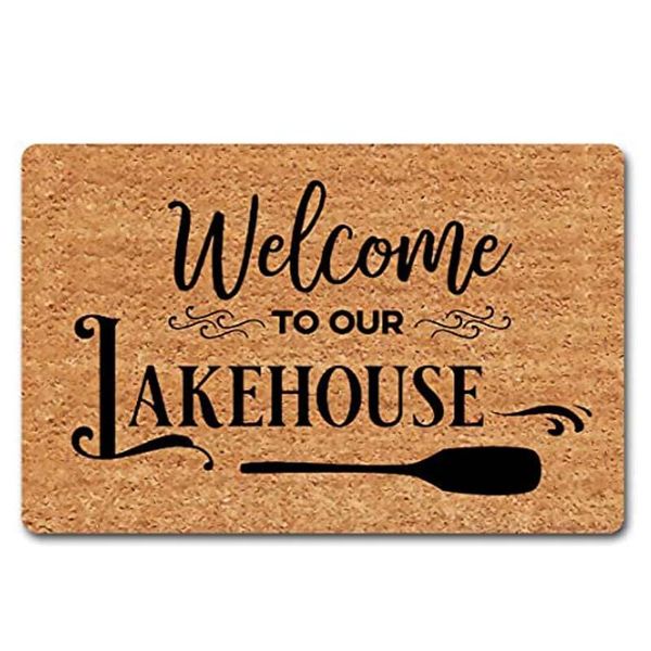 

funny welcome rug personalized doormat to our lakehouse lake house mat fabric with a anti-slip flann carpets