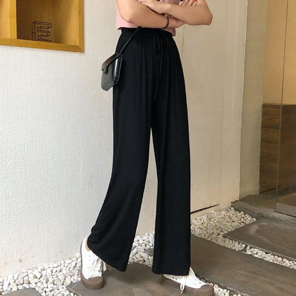 

women's pants & capris fall wide leg women black lace-up korean style loose leisure high waists female spring long daily trousers stree, Black;white