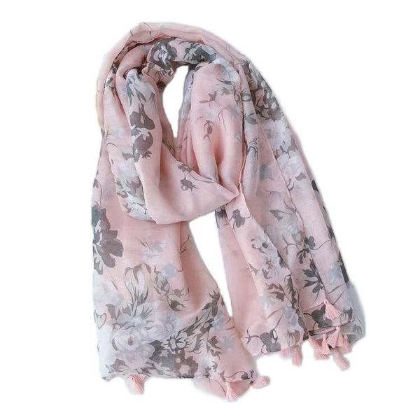 

scarves floral hijab scarf printe lightweight summer shawls muslim viscose wraps fashion islamic headband 10pcs/lot, Blue;gray