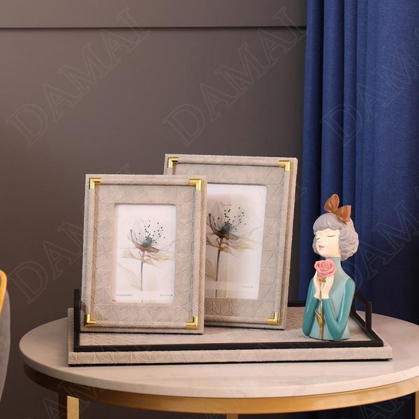 

frames european leather po bedroom bedside 7 inch image organizer office deskmodern gold fram for pictures home decor