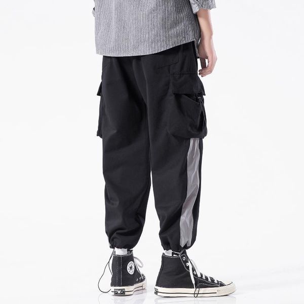 

men's pants men cargo mens black elastic waist harem pant male street punk hip hop grey casual trousers joggers sweatpants 5xl1 krrg