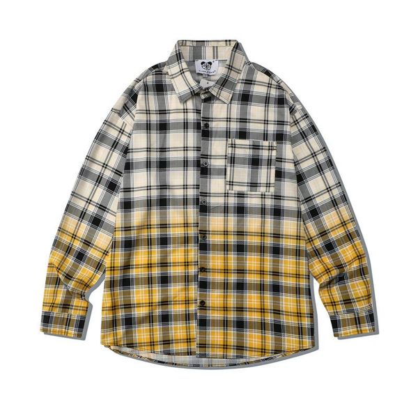 

men's casual shirts street long sleeve checkd shirt mens grey plaid full print fashion blouse button beach party holiday hawaiian, White;black