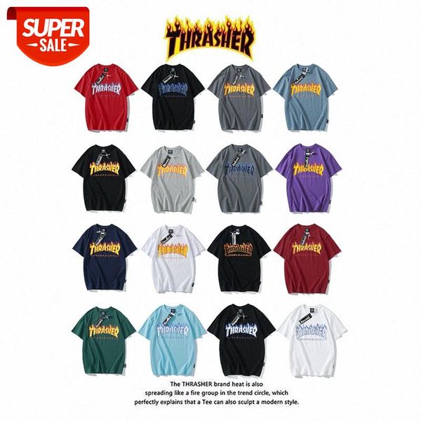 

thr multicolor flame suit casual couple short-sleeved t-shirt #mf6c, White;black