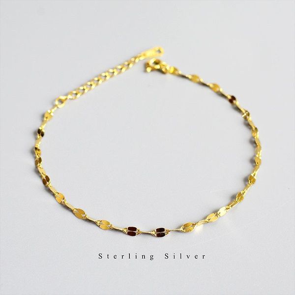 

link, chain s925 sterling silver niche super flash corrugated bracelet korean version ins slim minimalist bare jewelry, Black