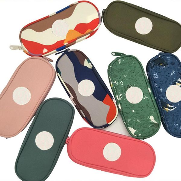 

wallets arctic style male and female students' large capacity semi open pencil case stationery bag boys girls, Red;black