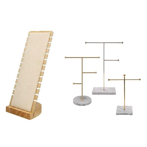 

jewelry pouches, bags 4 pcs necklace stand display earrings rack, 1 beige & 3 white-gold, Pink;blue