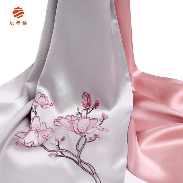 

scarves suzhou embroidery silk can be used in various ways, Blue;gray