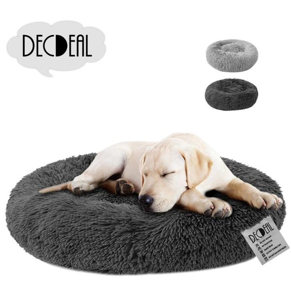 

kennels & pens soft plush pet cat bed round sleeping sofa dog winter warm comfortable cushion puppy dogs basket
