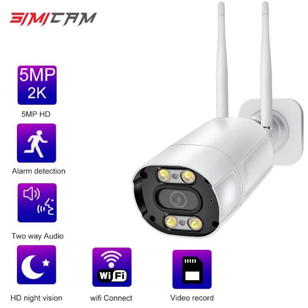 

camera security 5mp/2mp ai human detect alarm wireless two way audio onvif double light night visioin video surveillance cameras ip