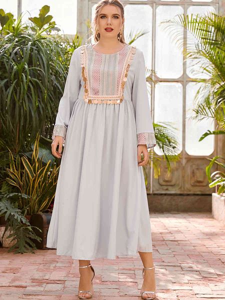 

casual dresses eid mubarak abaya dubai muslim dress summer maxi plus size for women ramadan islam vestidos robe musulmane longue 7, Black;gray