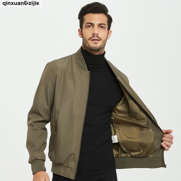 

men's jackets q&z autumn winter windbreaker men sports casual business solid simple slim fit mens jacket clothing 2021, Black;brown