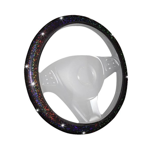 

steering wheel covers women girls cover fashion practical foldable universal bling car interior pu leather driver anti slip driving