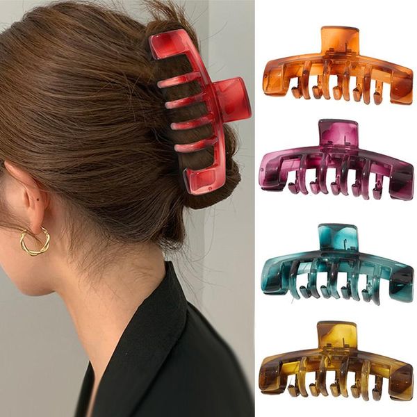 

hair accessories vintage transparent big claw for women fashion crab clip girls elegant plastic hairpins headwear gift