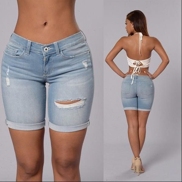 

fashion women womens shorts short pants solid casual low skinny bermuda feminina denim drop good quality, White;black