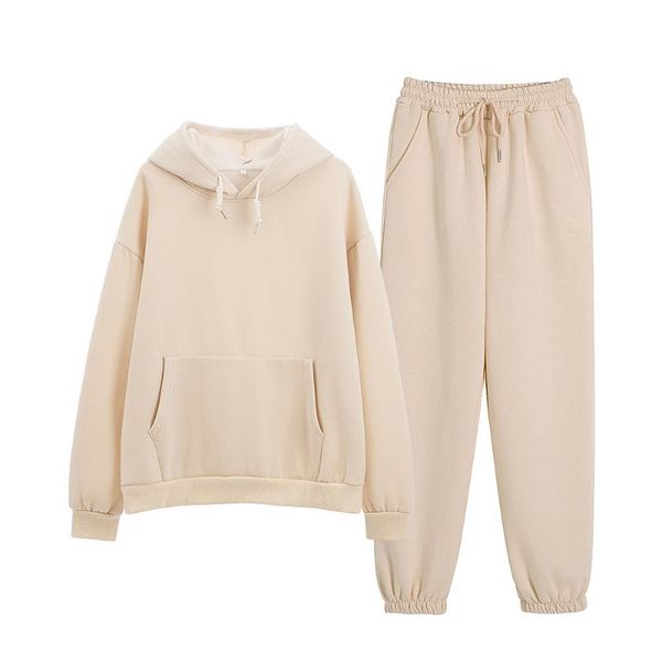 

women's hoodies & sweatshirts womens sets pants autumn winter hooded sweatshirt sweatpants fashion women set hoodie pant hip hop pullov, Black