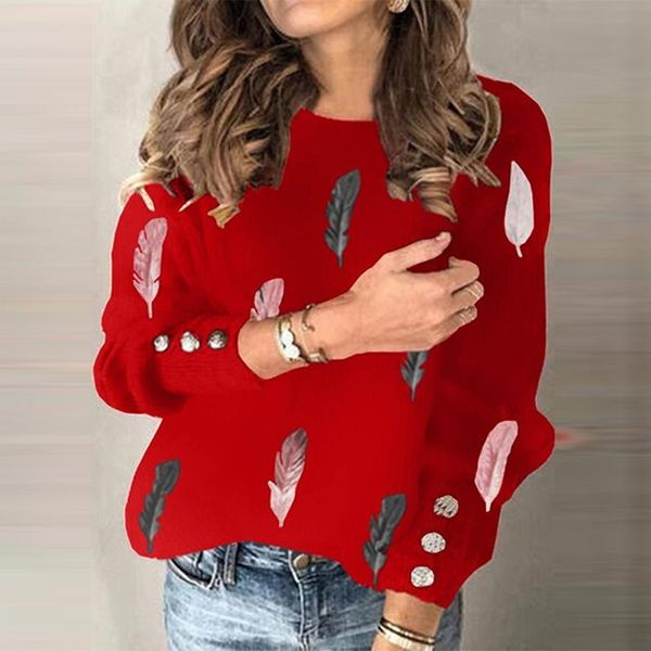 

women's sweaters ladies autumn fashion v-neck long sleeve loose knitted sweater pullover women casual streetwear feather printing, White;black
