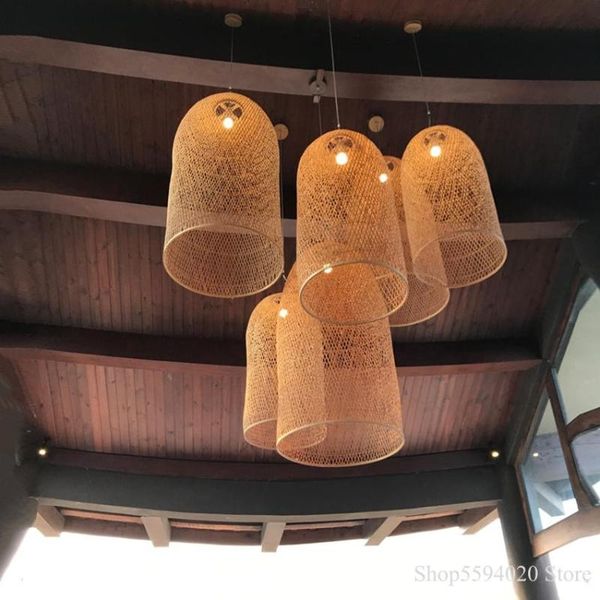 

chinese bamboo pendant lights el tea staircase led hanglamp wood lamp hanging decor home fixture lamps