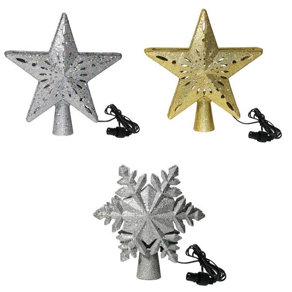 

strings us/eu/uk plug christmas decoration ornaments xmas tree led projection lamp snowflake five-pointed star pattern night light h