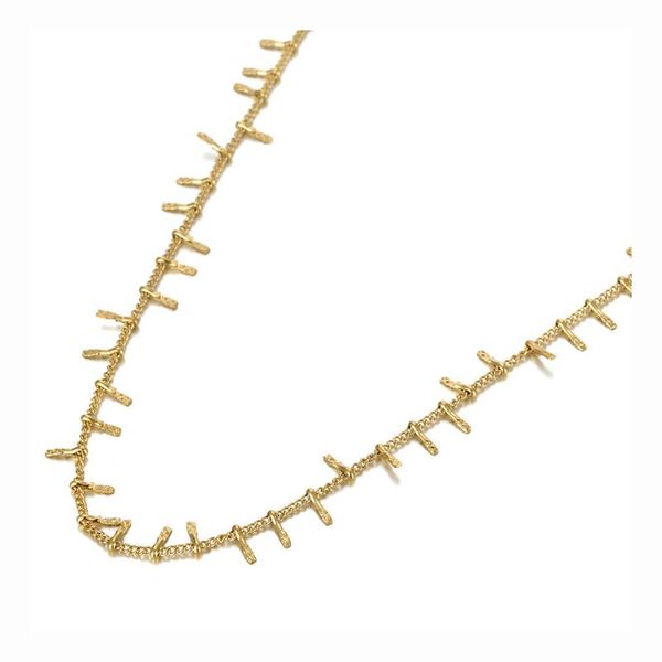 

chokers titanium stainless steel vintage ethnic charm choker necklaces office style pendant chain necklace for women n20125, Golden;silver