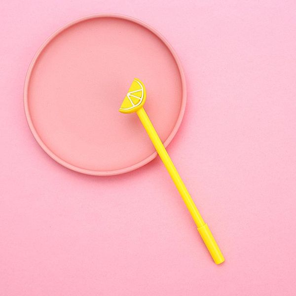 

gel pens lemon style pen artistic creation cute creative fruit 0.5mm black ink ins office signature for students