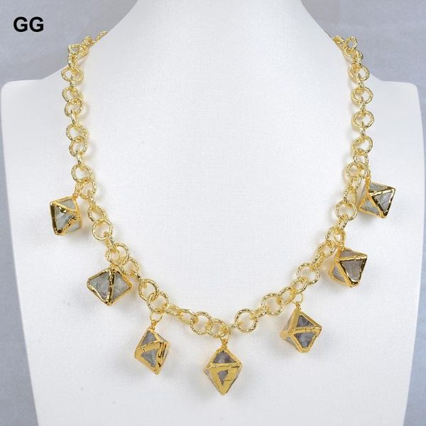 

natural green purple fluorites slice druzy gold color plated chain choker necklace for women chains, Silver