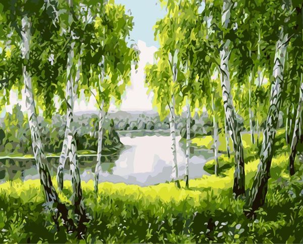 

paintings fresh view oil paint by numbers tree acrylic paints number picture wall decoration
