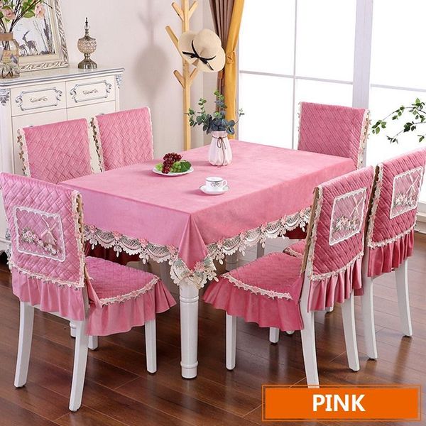 

table cloth pastoral tablecloth with lace edge linen dustproof for wedding banquet universal rectangular chair cover
