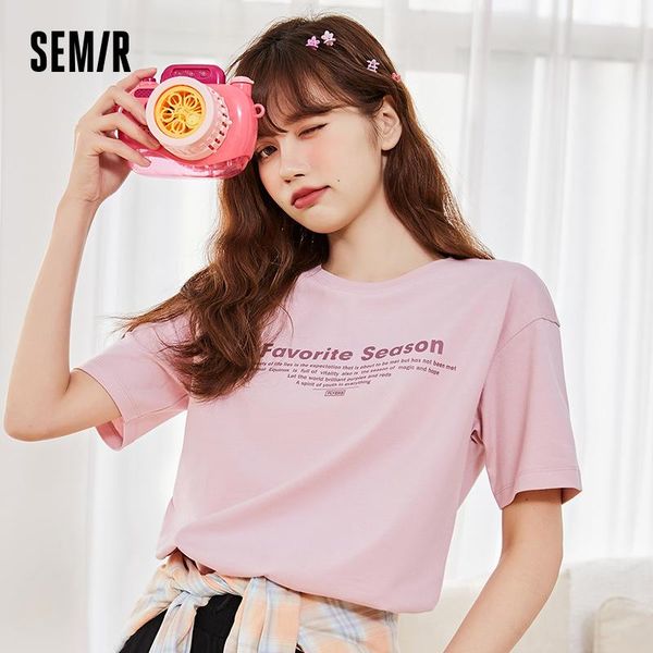 

short sleeve t-shirts women colorful letter printing 2021 summer pure cotton bottoming basic tee shirts women's t-shirt, White