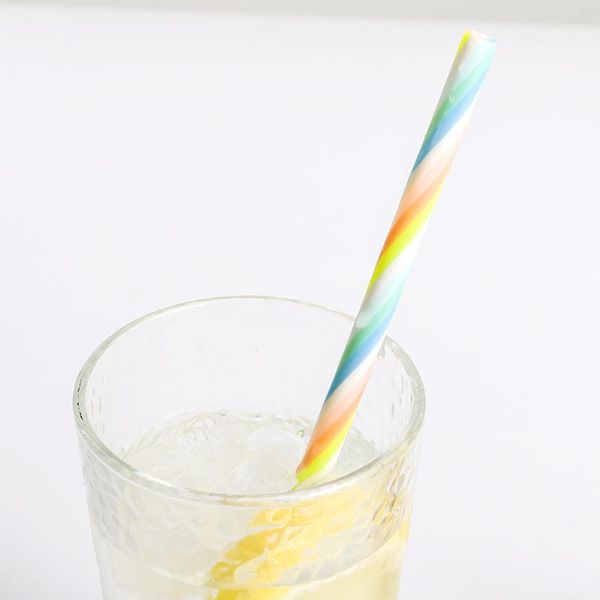 

drinking straws 10pcs plastic disposable beverage wedding party decor rainbow straw cocktails bar accessories