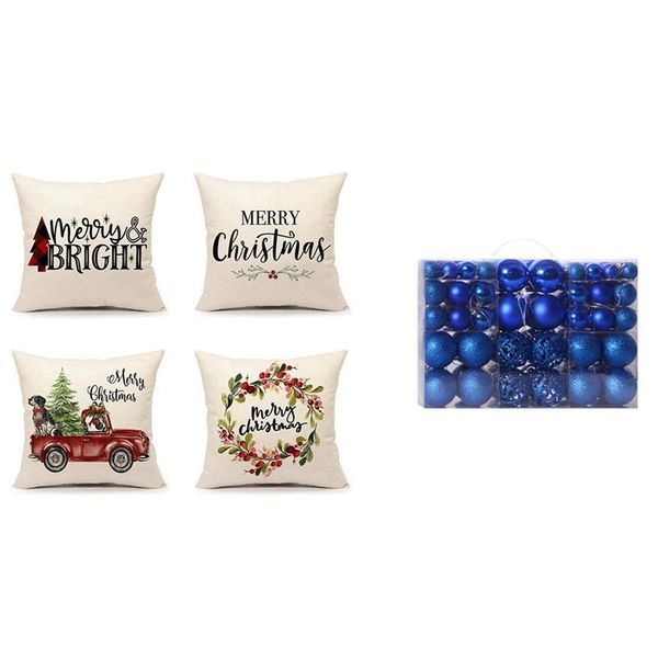 

pillow case 100 pcs christmas ball box set & 4 covers