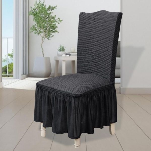 

chair covers anti-slip anti-dirty european seat cover waterproof checked elastic stretch fabric ruffle skirt dining office
