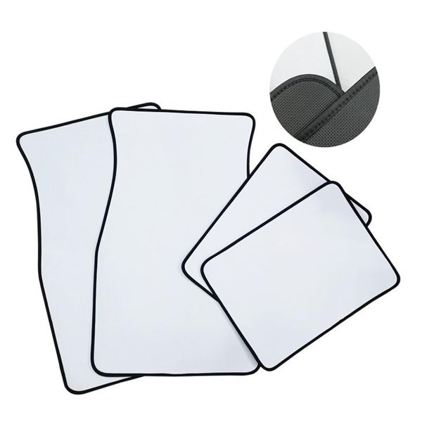 

carpets white printing universal car floor mats foot auto carpet for all cars anti-slip neoprene pads