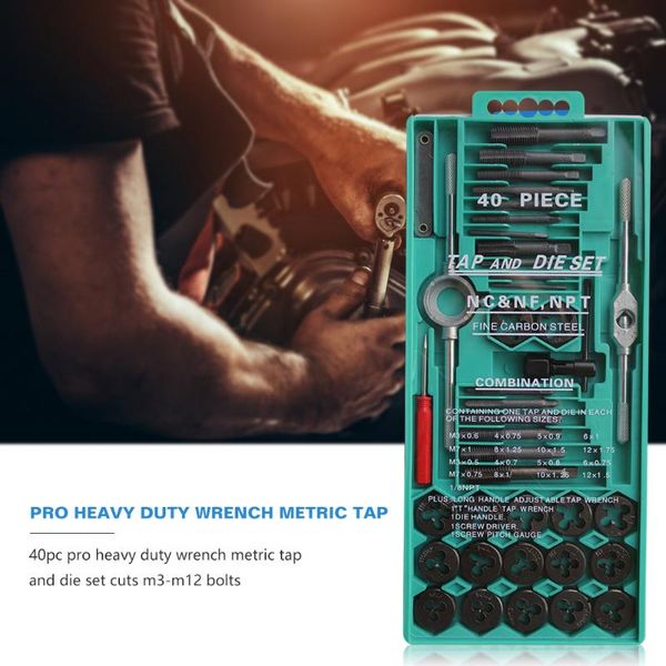 

wrench metric tap screw cutting tapping die set hand external combination threading aolly steel kits for screwdriver tools