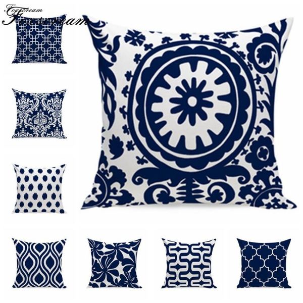 

cushion/decorative pillow navy blue decorative cushion cover home decor velvet for sofa 45*45cm geometric pillows case