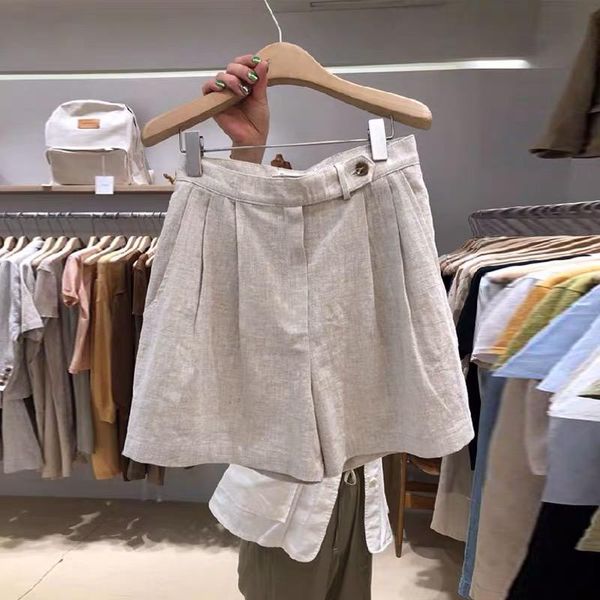 

women's shorts kymakutu 2021 button wide leg women summer loose high waist ladies korea fashion casual wild short femme, White;black