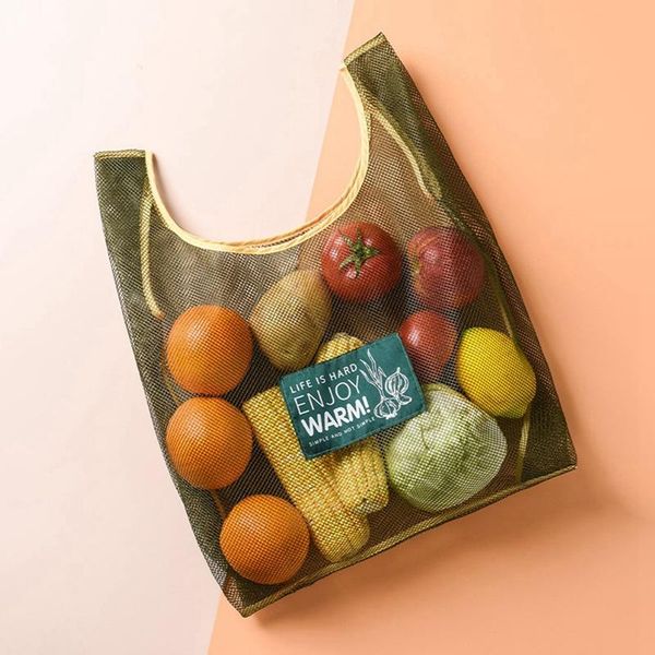 

hanging baskets vest onion debris kitchen fruit vegetable finishing bag breathable reusable mesh foldable storage pocket 1pc