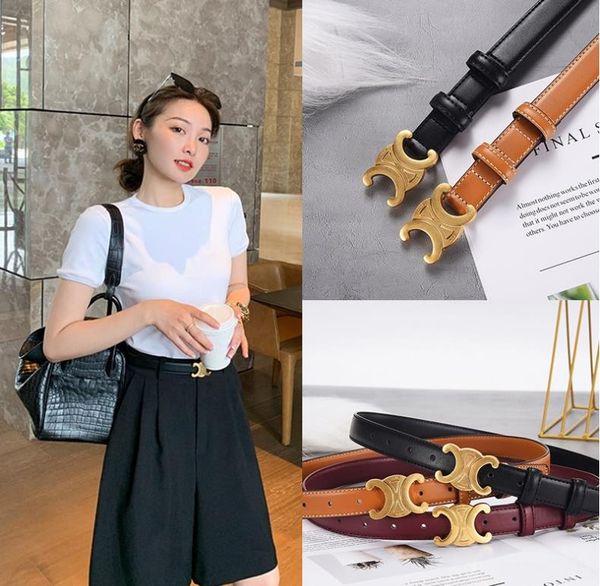 

2021 fashionable ladies belt leather belts in various colors with metal buckle, Black;brown