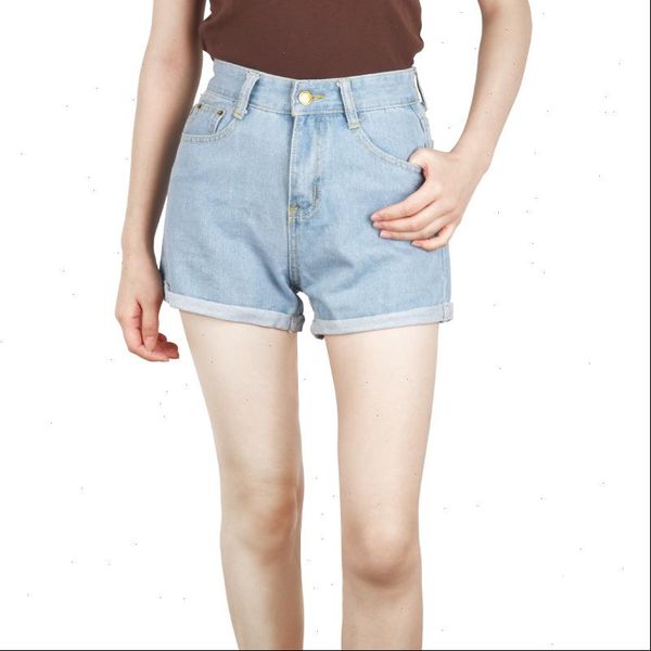 

women soft shorts denim classic vintage high waist blue wide leg female casual ladies loose, White;black