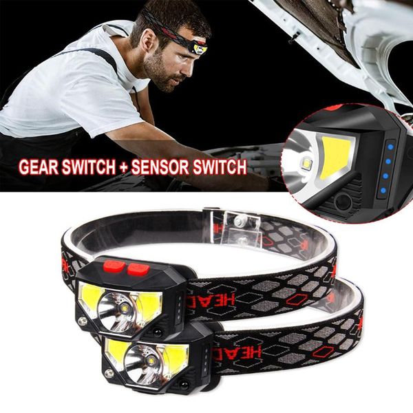 

headlight motion sensor usb rechargeable hands-built-in battery glare with carrying case headlamps