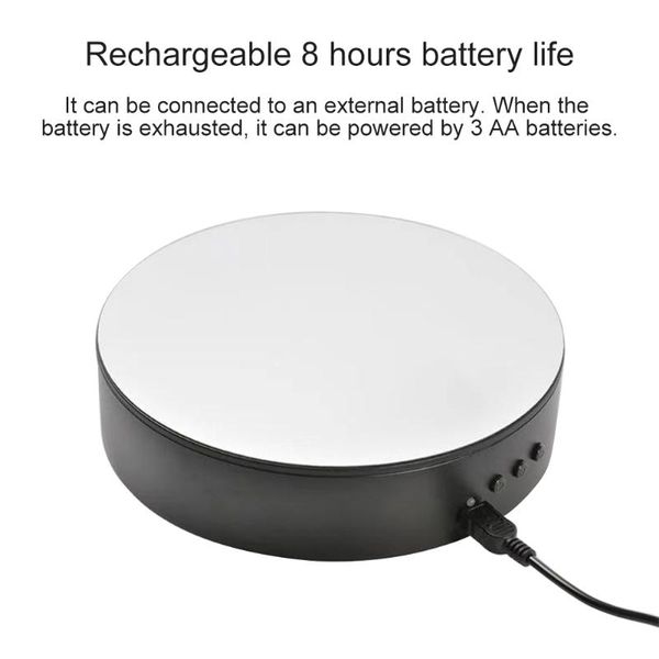

5.9inch electric turntable plastic video shooting 360 degree for pography prop non slip motorized rotating display stand lighting & studio a