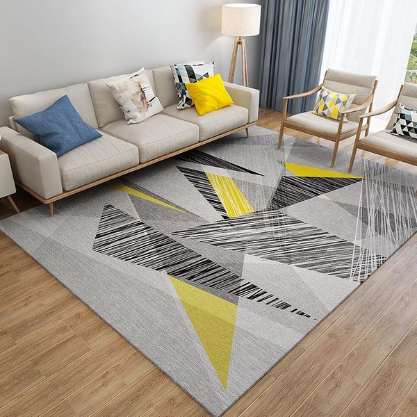 

carpets nordic geometric pattern carpet 200x300 grey and yellow for living room home bath mat delicate large house rug anti-slip