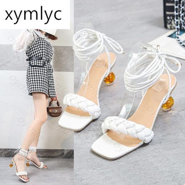 

summer fashion clear heels weave women sandals transparent high ladies open toe zapatos de mujer tacon pumps dress shoes, Black