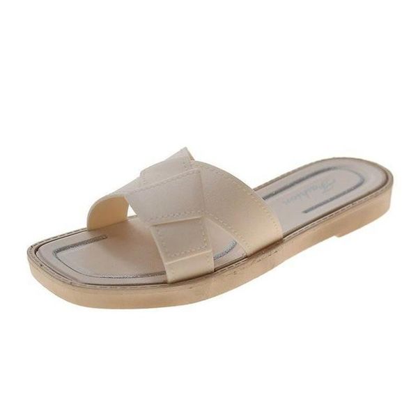 

slippers 2021 summer women casual shoes rome retro thick bottom open toe sandals beach slip on slides brand design cool, Black