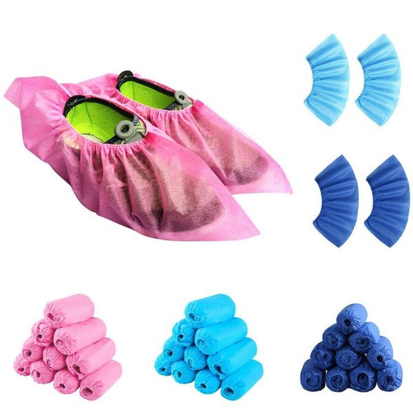 

pack(15 pairs) non-woven shoe cover disposable non-slip rain shoes covers rubber boot overshoes floor protectors