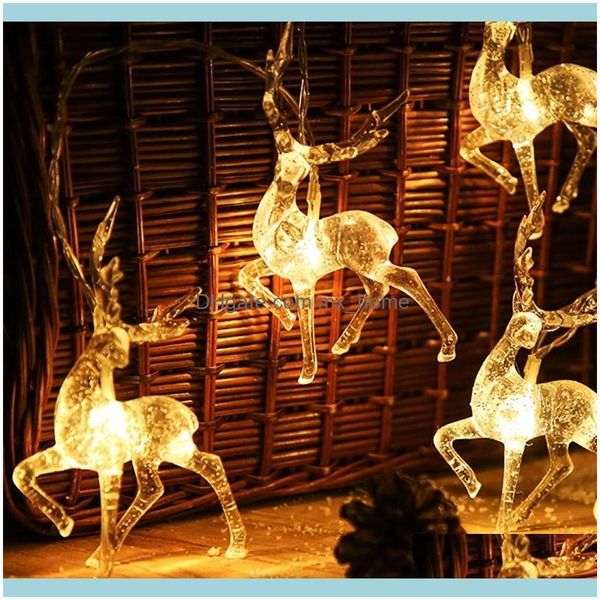 Decorações Festivo Festa Suprimentos Gardenelk Luz de Corda LED para casa pendurada Garland árvore de natal decoração ornamento Navidad Xmas presente sim