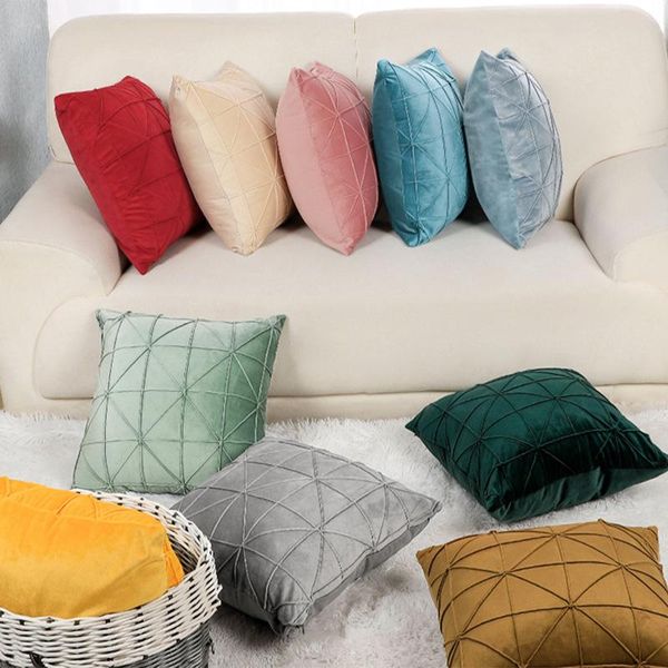

cushion/decorative pillow soft velvet fabric cushion cover soild color throw pillowcase for bed sleeping cushions modern nordic retro home d