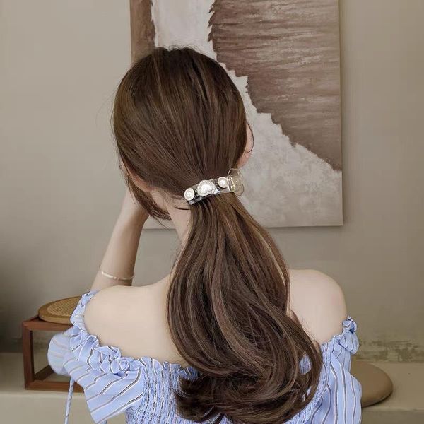 

hair clips & barrettes women elegant flower heart opal metal claw sweet back clip headband hairpin decorate fashion accessories, Golden;silver