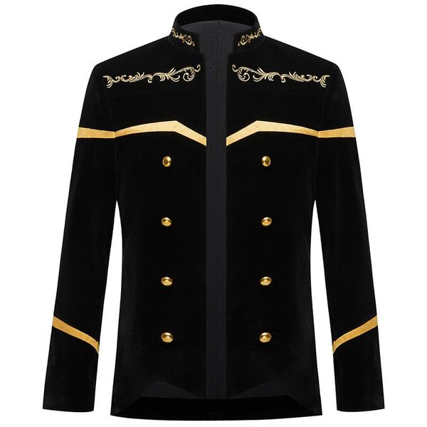 

men's suits & blazers black blazer jacket men stage party mens suit embroidery dress luxury performance wedding costume homme, White;black